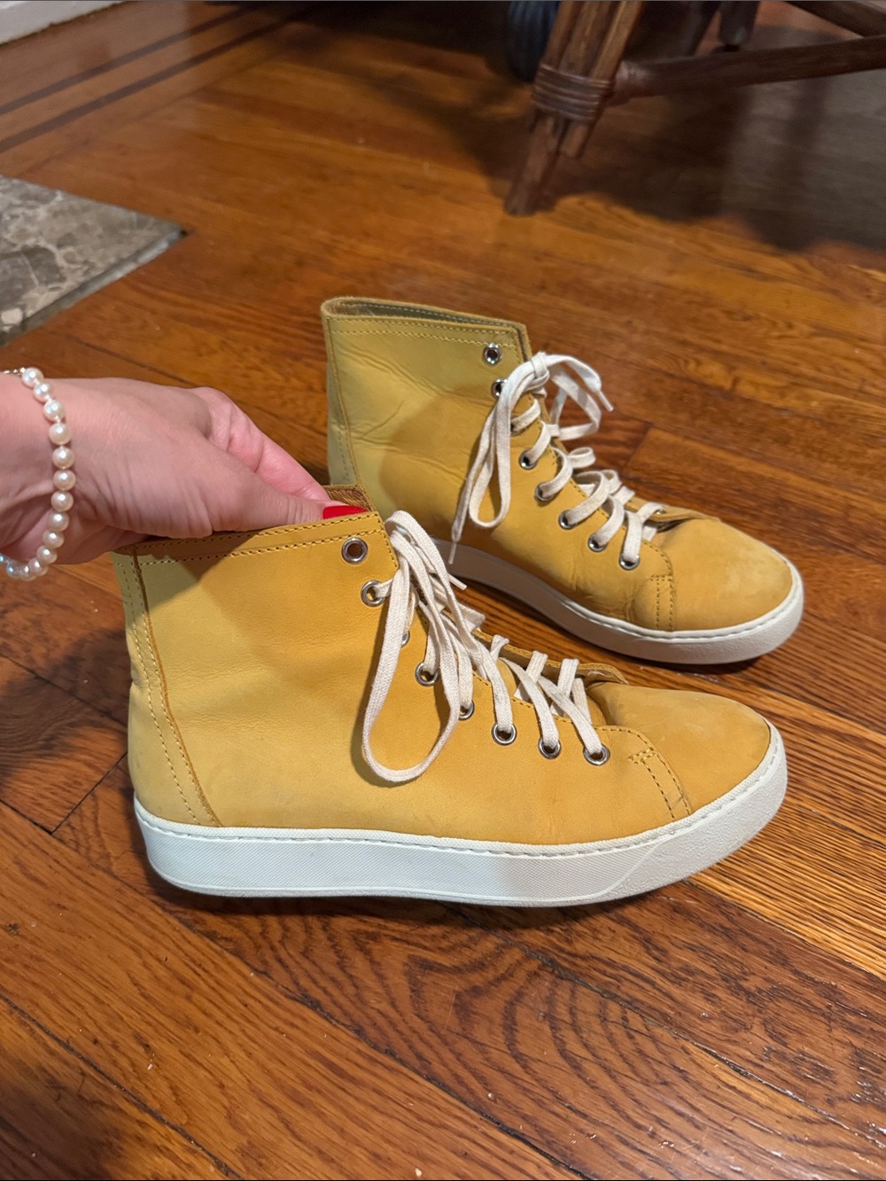 LF Markey yellow converse-style sneakers